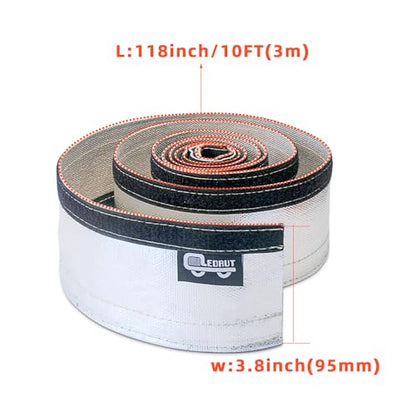Heat Shroud Sleeve Aluminized Sleeving Express Aluminized Hose and Silver Hose Wire Protection Barrier with Hook and Loop Closure, 3/4" I.D.x 10FT - size: 3/4"I.D.x 10FT