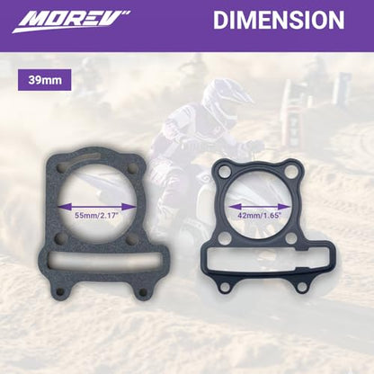 MOREV 39mm Cylinder Gasket Set for GY6 50cc Scooter ATV - size: GY6-39MM-50cc