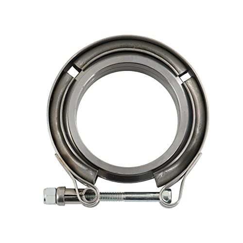 2.5" V-Band Flange & Clamp Kit 2PC Replacement For Turbo Exhaust Downpipes - color: 2 Pcs, size: 2.5"