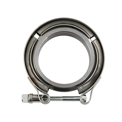 2.5" V-Band Flange & Clamp Kit 2PC Replacement For Turbo Exhaust Downpipes - color: 2 Pcs, size: 2.5"