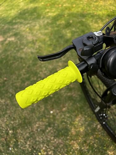 Bike Grips Bicycle Handlebar End Grips Replacement Handle Bar Grips Non-Slip Soft Rubber Protector for Mountain Bike Tricycle Wheel Chair - color: YELLOW