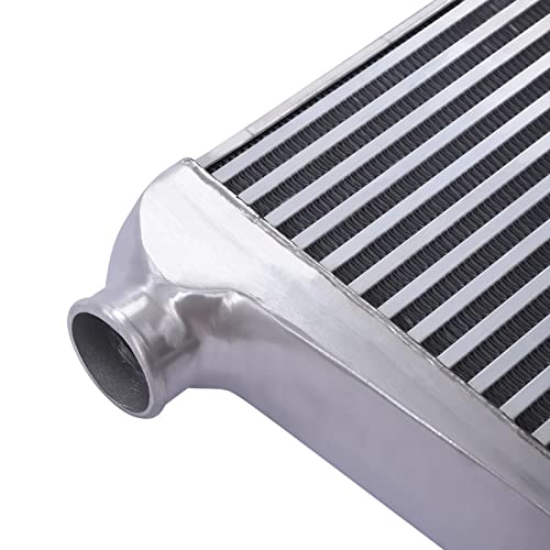 2.50 Inch Inlet/Outlet Diameter, Universal Aluminum Intercooler 25x12x3 inch, Turbo Under the Front of the Car Mount Universal Aluminum Intercooler Cooling Kit - size: 25x12x3-2.5 inch