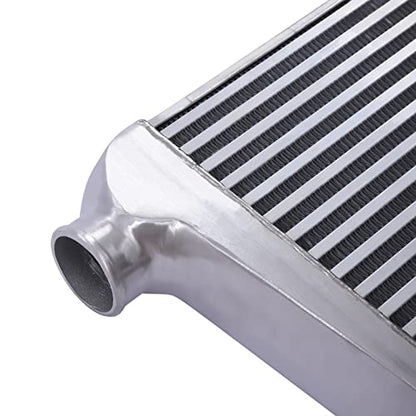2.50 Inch Inlet/Outlet Diameter, Universal Aluminum Intercooler 25x12x3 inch, Turbo Under the Front of the Car Mount Universal Aluminum Intercooler Cooling Kit - size: 25x12x3-2.5 inch
