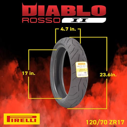 Pirelli Diablo Rosso II Motorcycle Tire Set 120/70 ZR17 & 170/60 ZR17 - size: 120/70ZR17; 170/60ZR17