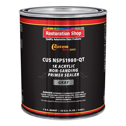 Custom Shop Premium 1K Acrylic Non-Sanding Primer Sealer Paint, Gray, Qt - color: Gray, size: 32 Fl Oz (Pack of 1)