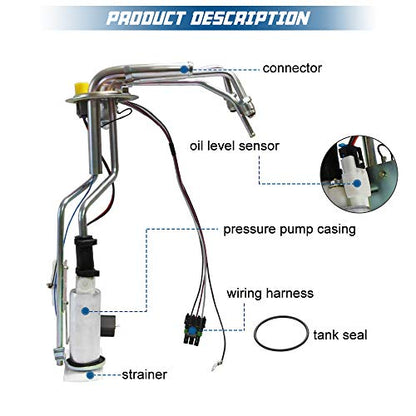 Fuel Pump Module Assembly E3621S fits 1988 1989 1990 1991 1992 1993 1994 1995 C1500 C2500 C3500 K1500 K2500 K3500 GMC C1500 C2500 C3500 K1500 K2500 K3500 AP3621S