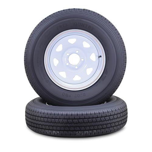 Free Country Trailer Tire Wheel ST185/80R13 6-Ply 94N 5X4.5 White Spoke Pk2 - size: ST185/80R13 /6PR /5x4.5