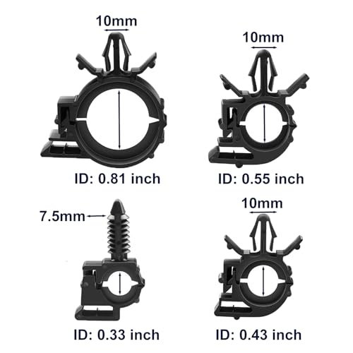 Push Mount Car Wire Clips Assorted Sizes, Universal Auto Wire Loom Routing Clips Assortment Kit (Pack of 40)