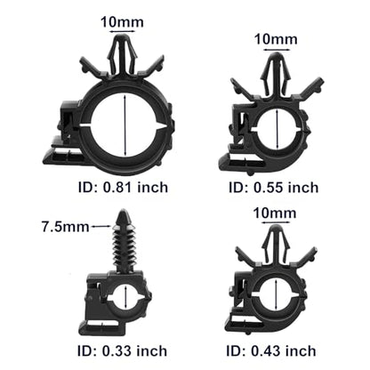 Push Mount Car Wire Clips Assorted Sizes, Universal Auto Wire Loom Routing Clips Assortment Kit (Pack of 40)