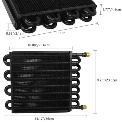 16 Pass Universal Transmission Oil Cooler Kit - color: black