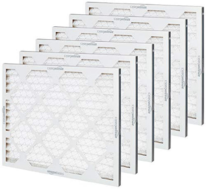 Amazon Basics 16x20x1 Air Filter 6-Pack, MERV 8 AC Furnace Filters, Allergen Control , Removes Dust, Lint and Pollen, Electrostatic (Actual Size: 15.75" x 19.75" x 0.75") - style: Merv 8