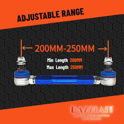 200mm-250mm Universal Adjustable Sway Bar End Links | M10 Stud with 12 mm Spacer Washer | Adjustable Sway Bar Links - size: 200MM-250MM