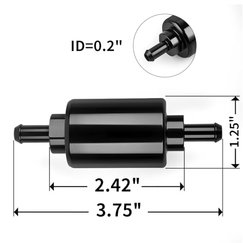 5/16" Fuel Filters 178 Micron Removable Black Anodized Aluminum - size: 5/16"