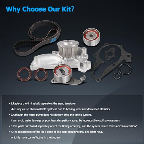 OTO-K Timing Belt Kit with Water Pump Compatible with Toyota Camry 1987-2001,RAV4 1996-2000,Celica 1987-1999,MR2 1991-1995,Solara 1999-2001,2.0L 2.2L 3SFE 3SFC 4SFE 4SFI 5SFE,Replace#TCKWP199 TBK138 - size: TBK138