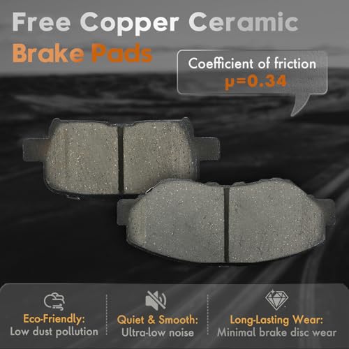 BETTHAND Front And Rear Brake Pads And Rotors Compatible With Honda - size: 96795*2+980032*2+D914-7795+D865-7740