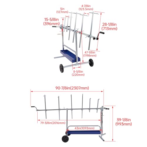 Rotating Paint Stand Universal W/Tool Tray&360° Rotation Adjustable - color: Blue
