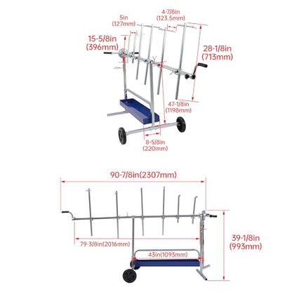 Rotating Paint Stand Universal W/Tool Tray&360° Rotation Adjustable - color: Blue