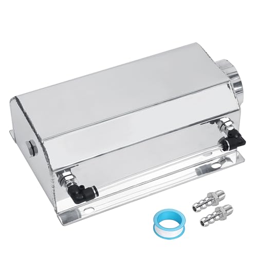 LokoCar Radiator Coolant Overflow Recover Tank 2L Universal Aluminum Silver - color: Silver, size: 2 Litres