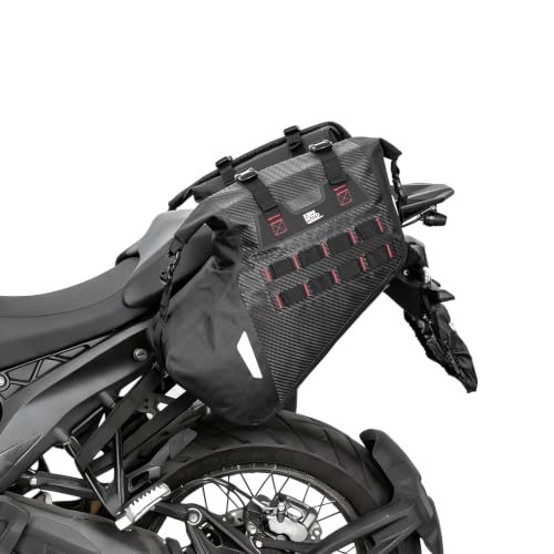 KEMIMOTO IPX6 Waterproof Motorcycle Saddlebags 30L(15Lx2) PVC Side Tail Bag - color: Black