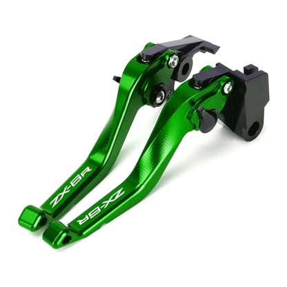 Short Brake Clutch Levers Compatible with K.awasaki Ninja ZX6R 2019 2020 2021 2022 2023 2024 2025 2026 | Front Shorter Levers Handles ZX-6R ZX 6R ZX636 Ninja636 Accessories (Green) - color: Green