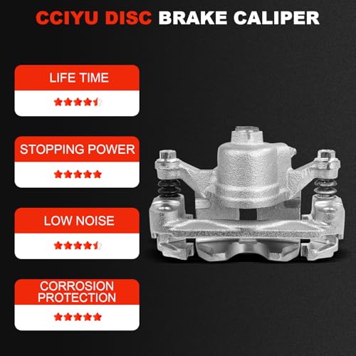 cciyu Rear Right Disc Brake Caliper Assembly With Bracket 18-B4645A - size: Rear Right[18-B4645A]