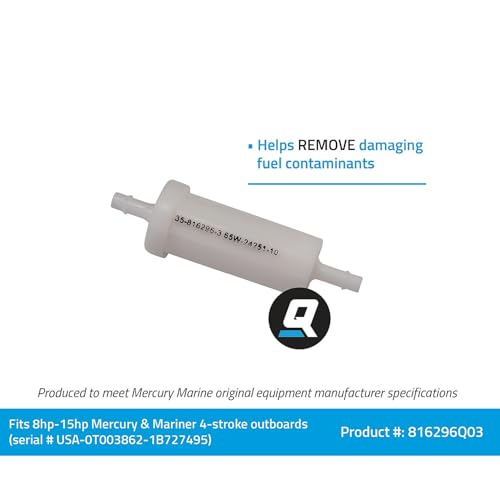 Quicksilver 816296Q03 Inline Fuel Filter Element for Mercury and Mariner Outboards