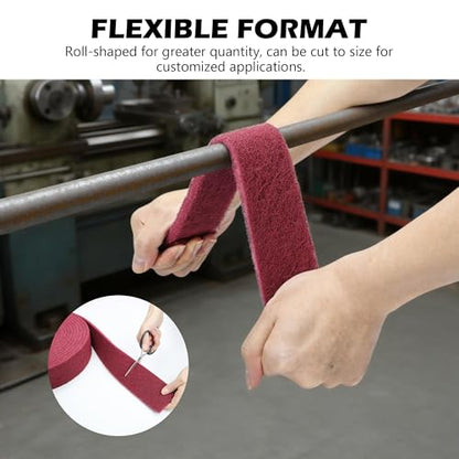 Maroon Scuff Pad Roll 3" x 30 ft - General Purpose Surface Prep for Auto Body, Woodworking & Paint - color: Maroon, style: 3 Inches * 30 Feet