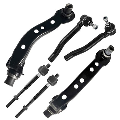 Detroit Axle - Front Upper Control Arms + Outer & Inner Tie Rod Ends Kit - size: 6CS48294/6PC