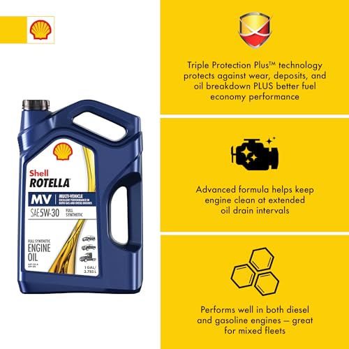Shell Rotella 550046251 T6 Full Synthetic Multi-Vehicle 5W-30 Diesel Engine Oil (1-Gallon, Single Pack) - style: 1-Pack