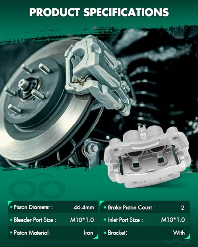 SCITOO Front Left Disc Brake Caliper With Bracket 19B3123A Silver - size: Front Driver[19B3123A]
