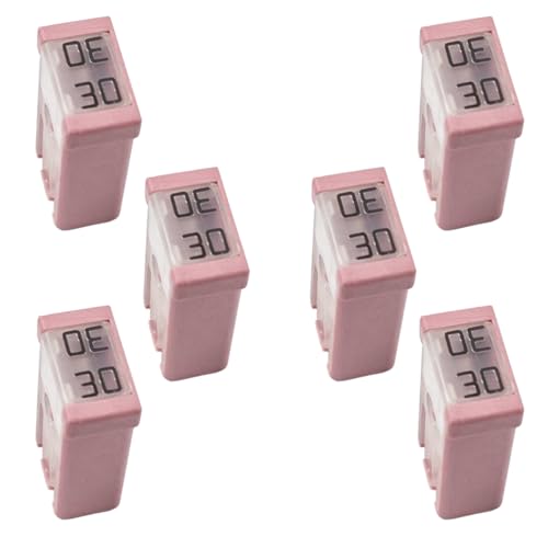 6PCS 30A 32V Mini Slotted Automotive MCASE Shaped Cartridge Fuse Kit, Micro Cartridge Fuse Assortment, Universal Low-Profile Vehicle Fuses Replacement for Car, SUV, Truck (30A) - size: 30A