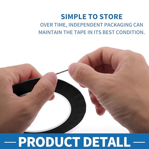 Painters Tape Easy Removal Fine Width 1.5mm Tape 0.06 Inches x 52.5 Yards Black - color: Black, size: 0.06 Inches x 52.5 Yards