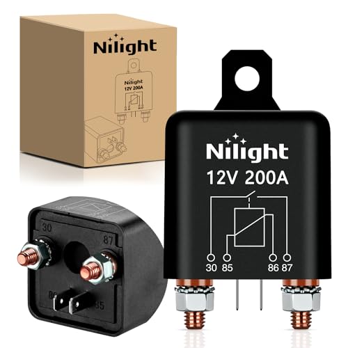 Nilight 12V 200A 4 Pin SPST Starter Relay Heavy Duty Switch for Car RV - color: 200A-1PC