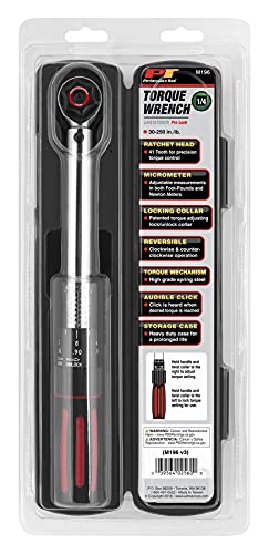 Performance Tool M196 1/4 in. Drive Torque Wrench, 30 to 250 in-lbs. - style: 1/4" Dr. Click Style (30-250 in/lbs)