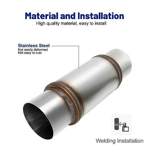 Exhaust Resonator 5" Inlet 5" Outlet Muffler 18" inch Overall - size: 5" Inlet 5" Outlet 18" Overall Length