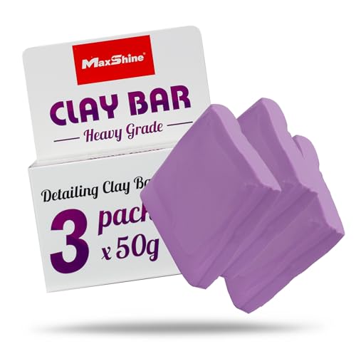 Maxshine Universal 3-Pack Magic Clay Bar – 150g Heavy Grade Car Detailing Clay for Paint, Glass, Plastic & Metal Surfaces – Removes Surface Contaminants, Overspray, Brake Dust & Road Grime - style: 3-Pack Heavy Grade