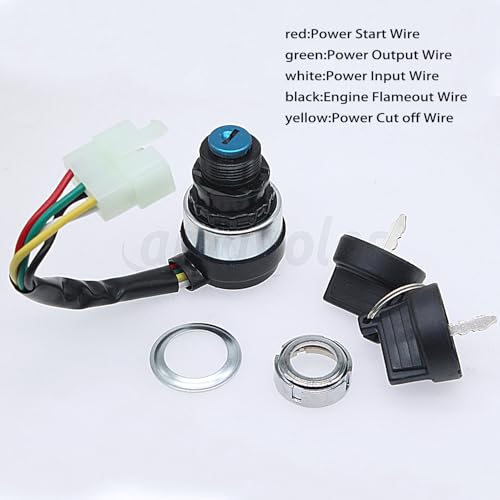 5 Wire 5 Pin Ignition Key Switch Replacement Fit for 50cc 70cc 90cc 110cc 125cc 150cc 200cc 250cc Go Kart Dune Buggy ATV.