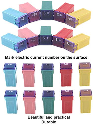 10 Pc Automotive Tall/Standard Profile JCASE Fuse 50 Amp Fuse Kit for Ford, Chevy/GM, Nissan, and Toyota Pickup Trucks, Cars and SUVs - style: 50 Amp
