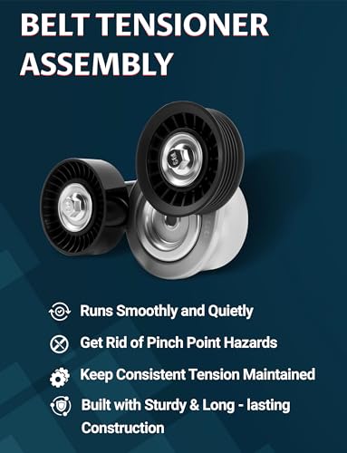 Serpentine Drive Belt Tensioner w/Pulley Kit for 2002-2010 Ram 1500 - size: 39120
