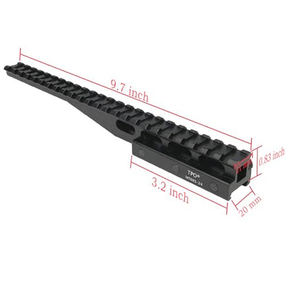 24-Slot Picatinny Rail Riser Mount (1"/0.83"/0.5" Height), 10" Length Flat Top Mount Adapter and Optics Riser Mount - style: Medium - 0.83"