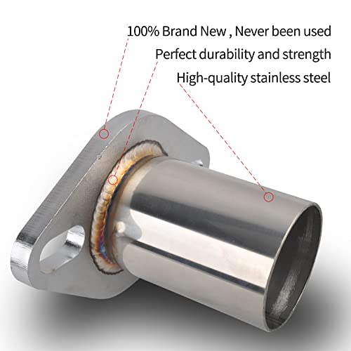 Exhaust Flange Bolts Quick Fix Repair Pipe Kit w/Gasket & Hardware, 2.25'' Inch OD 2 Bolts T304 Stainless Steel Universal Flange Replacement Kit - size: 2.25"OD-2 Bolts