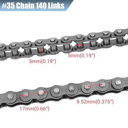 65 Tooth Sprocket 37mm Bore 35 Chain with 140 Links for CT100U DB30
