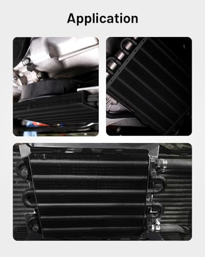 EVIL ENERGY 5/16 in Transmission Oil Cooler Kit, 4 Pass, Black - color: Black, size: 4 Pass