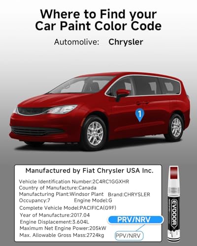 Velvet Red(PRV/NRV) Touch Up Paint Compatible with Chrysler Exact Match 2 in 1 Touch up Paint for Chips and Nicks Repair with 2pcs Disposable Micro Applicators - color: Velvet Red(PRV/NRV)