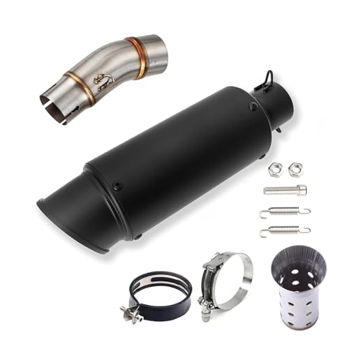 Exhaust Muffler Compatible with Kawasaki Ninja 400 Z400 2018 2019 2020 2021 2022 2023, 30cm Matte Black, with Adapter Connect Pipe, Slip On Motorcycle Exhaust