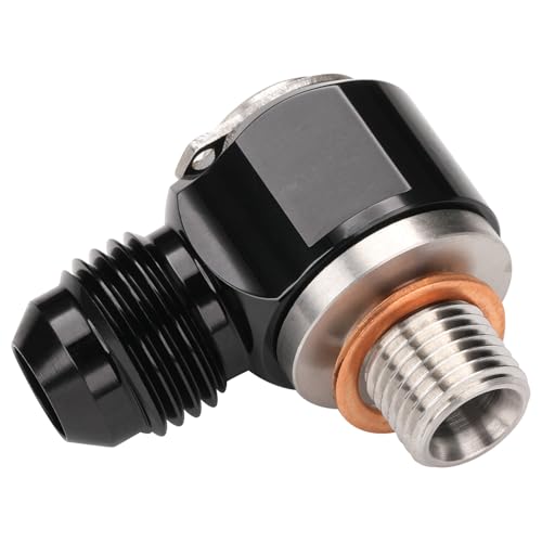 6AN Male Flare Banjo to M10x1.0 Stainless Steel Banjo Bolt Assembly Fitting Adapter Black - size: 6AN to M10x1.0
