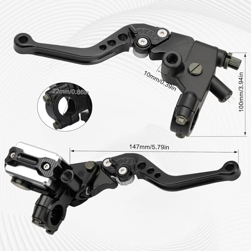 Universal Motorcycle 7/8" 22mm Brake Master Cylinder Clutch Lever - color: Black