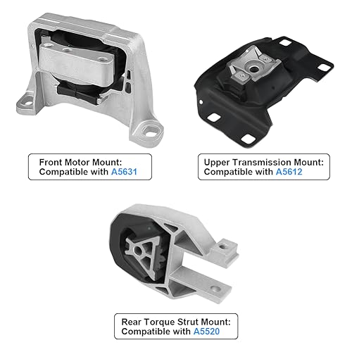 Engine Mount Transmission Motor Kit Replacement for Ford Escape L4 2.0L - size: 3PCS-Compatible with 13-16 Ford Escape 2.0L 2.5L