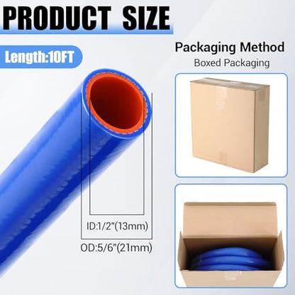 Outus 1/2" Id, 10ft Silicone Heater Hose,Coolant Radiator Hose, Blue, 1 - color: Blue, size: 1/2" ID, 10ft