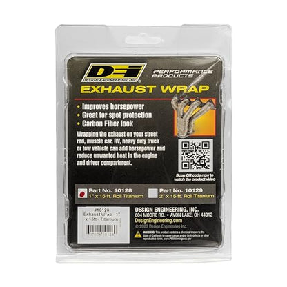 Design Engineering Titanium Exhaust Wrap 1" x 15' Lava Rock Technology - color: Titanium, size: 1" x 15'